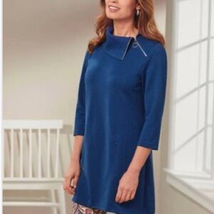 Northstyle Navy Blue Zip Collar Ponte Tunic